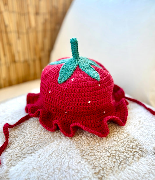 Mönster: Strawberry hat 0-2, 2-4 år (EN)